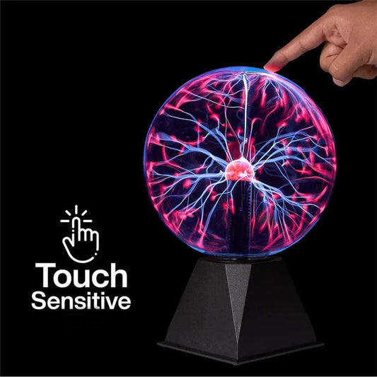 8 Inch Magic Plasma Ball Lamp Touch Glass LED Night Light Atmosphere Lights Christmas Party Bedroom Decor Kids Birthday Gift Toy