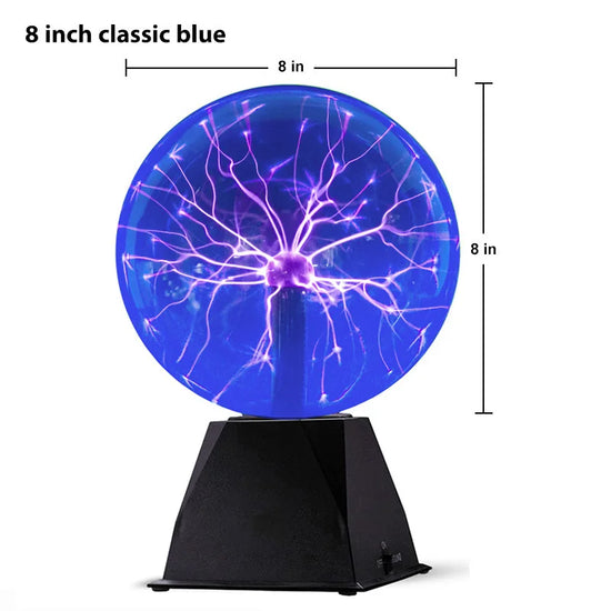 8 Inch Magic Plasma Ball Lamp Touch Glass LED Night Light Atmosphere Lights Christmas Party Bedroom Decor Kids Birthday Gift Toy